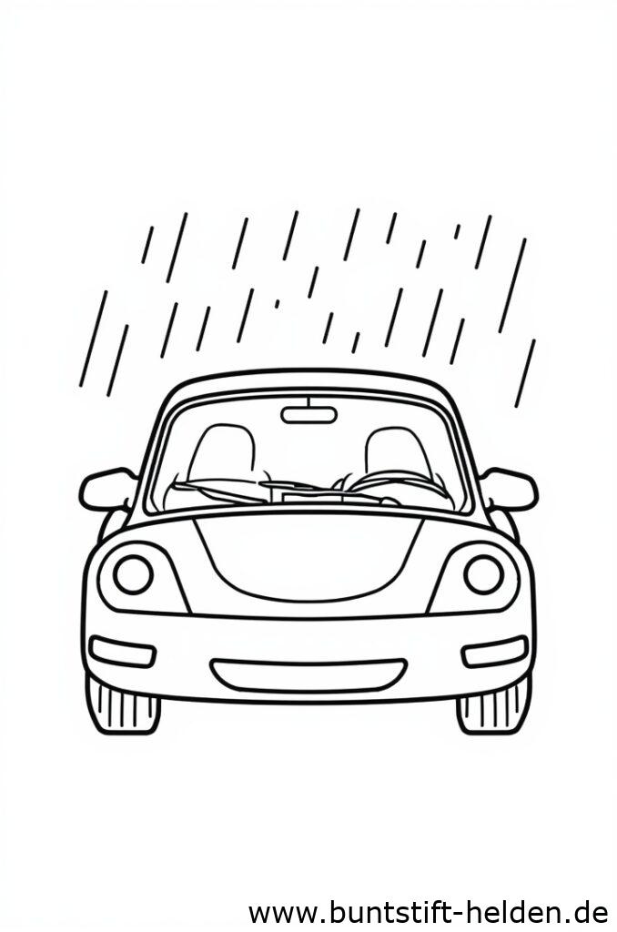 Ein Auto mit vereinfachten Merkmalen und minimalen Details