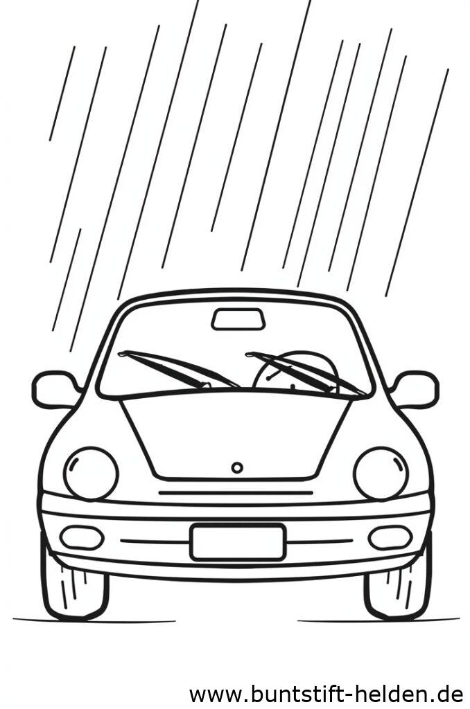 Ein Auto mit vereinfachten Merkmalen und minimalen Details