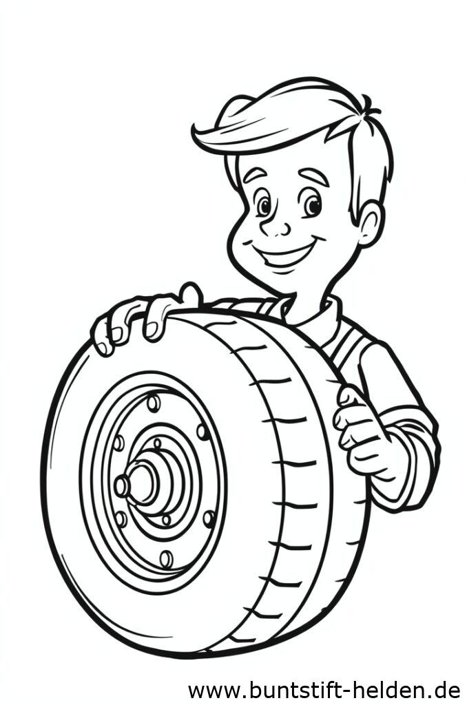 Ein Cartoon Mechaniker mit froehlichem Gesichtsausdruck traegt Arbeitskleidung