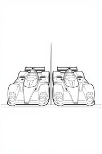 Zwei elegante Rennwagen stehen nebeneinander am Start