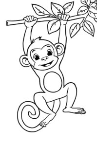 affe schwingt an liane 1