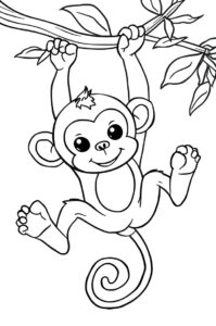 affe schwingt an liane 2