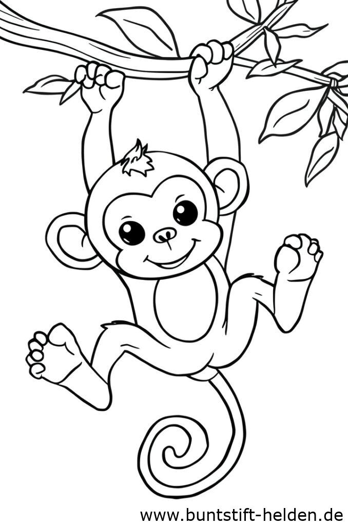 affe schwingt an liane 2