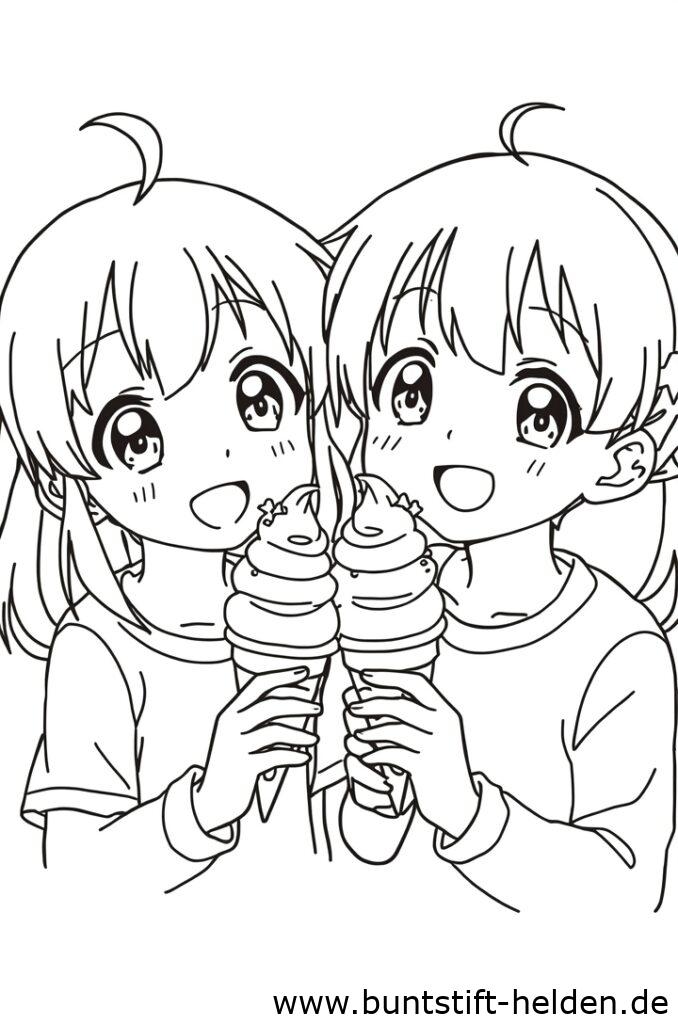 anime kinder essen eis