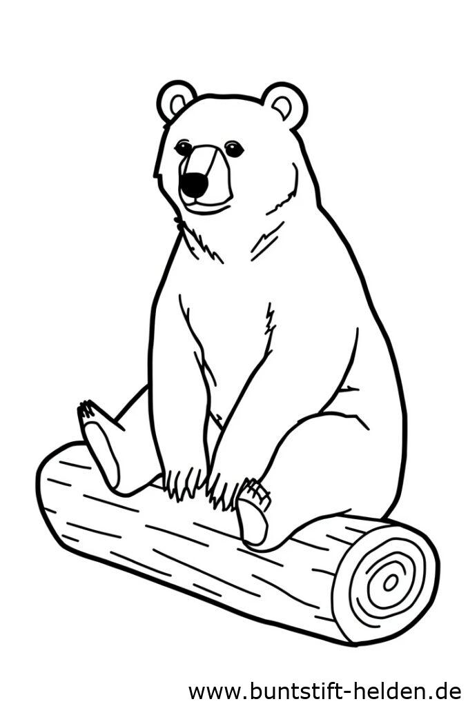 baer auf baumstamm 2