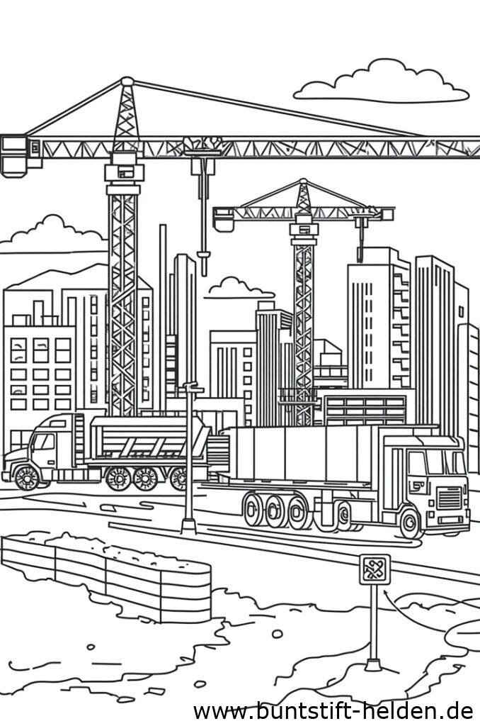 baustelle mit fahrzeugen 2