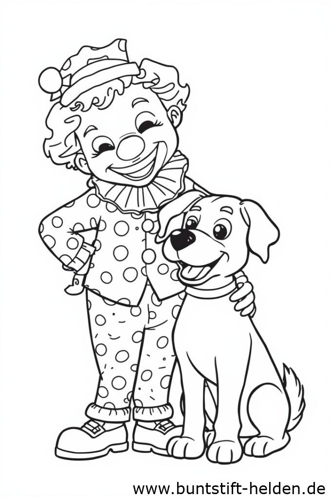 clown mit hund 1