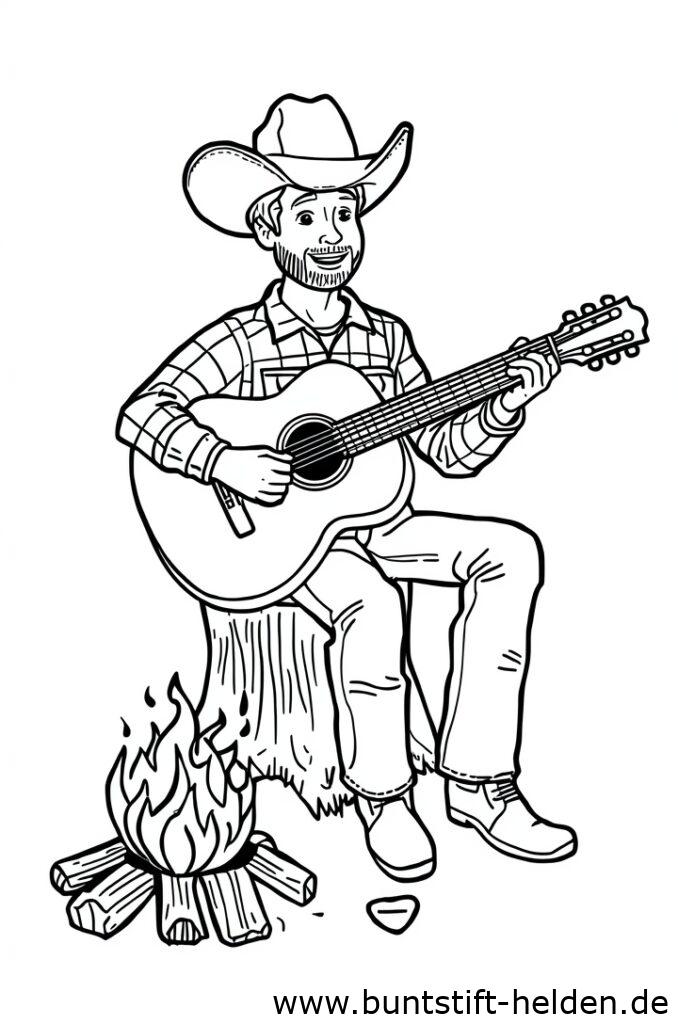 cowboy am lagerfeuer da