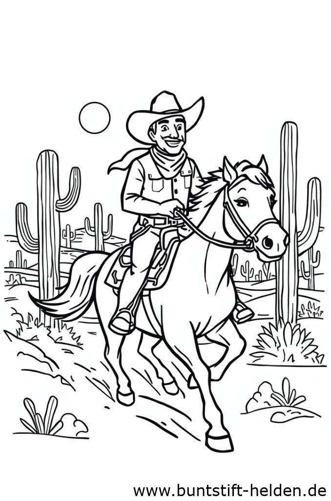 cowboy auf pferd da