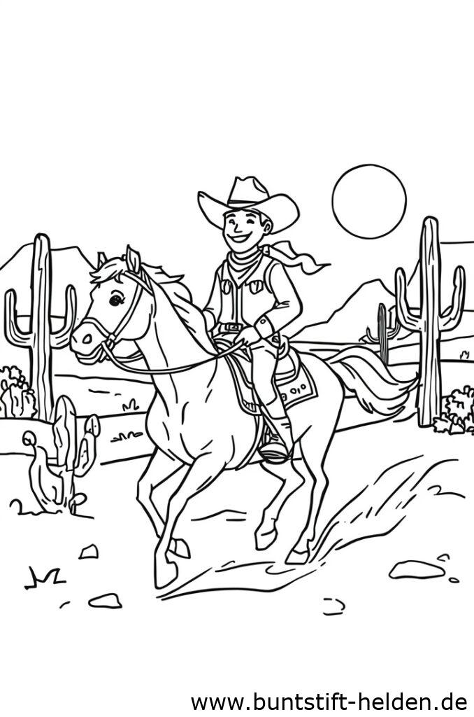 cowboy auf pferd da
