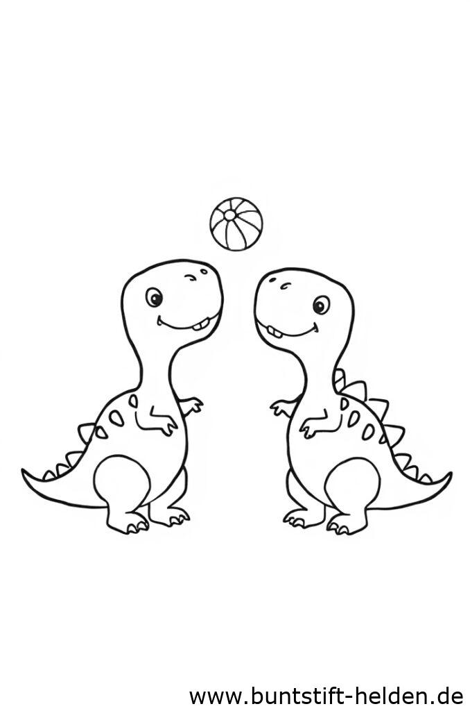 dino spielt ball
