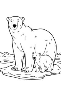 eisbaer mit jungem