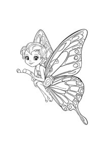 fee reitet auf schmetterling da