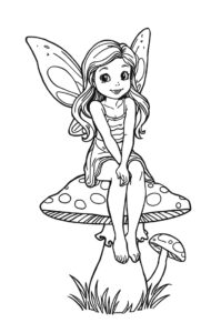 fee sitzt auf pilz 2