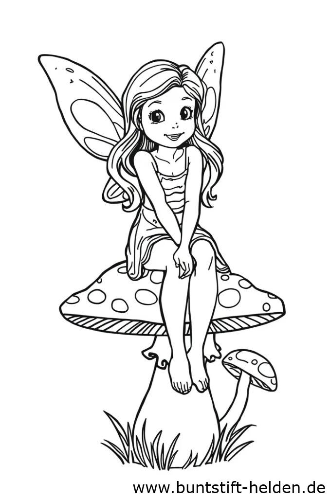 fee sitzt auf pilz 2