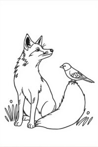 Fuchs Mit Vogel
