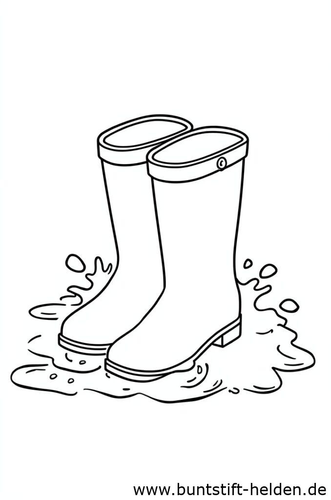 gummistiefel im regen da