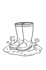 gummistiefel im regen da