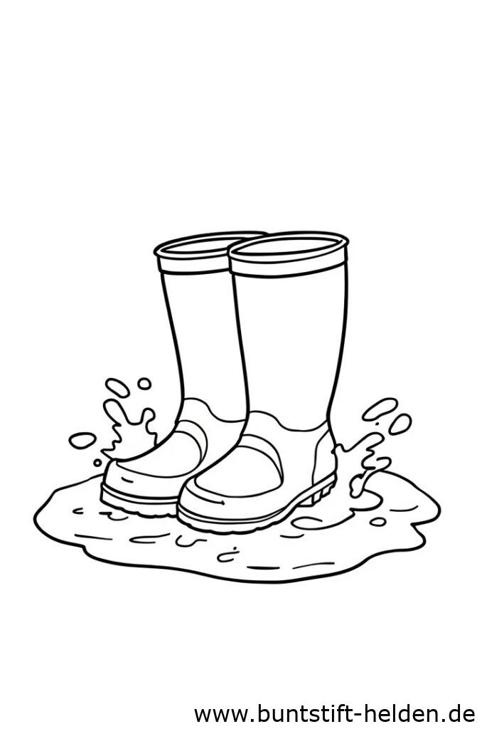 gummistiefel im regen da