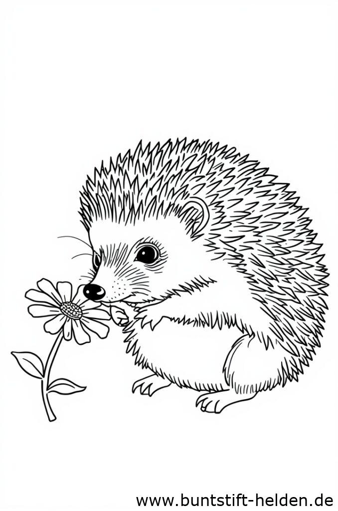 igel mit blume 1