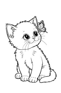 katze mit schmetterling 1