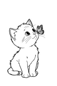 katze mit schmetterling 2