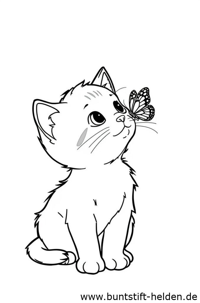 katze mit schmetterling 2