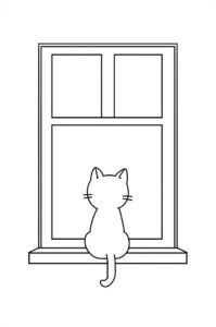 katze schaut aus dem fenster 1