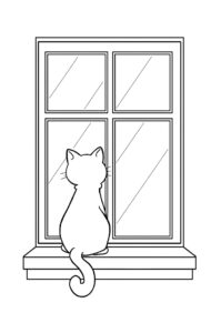 katze schaut aus dem fenster 2