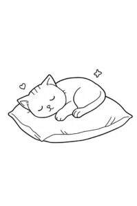 katze schlaeft auf kissen 1