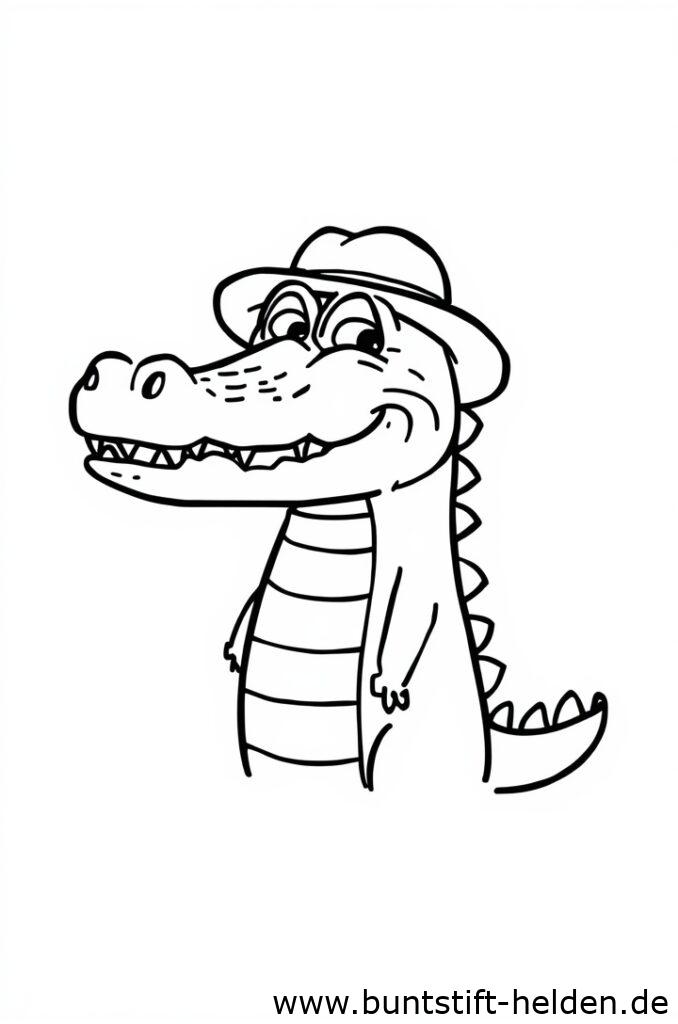 krokodil mit hut 1