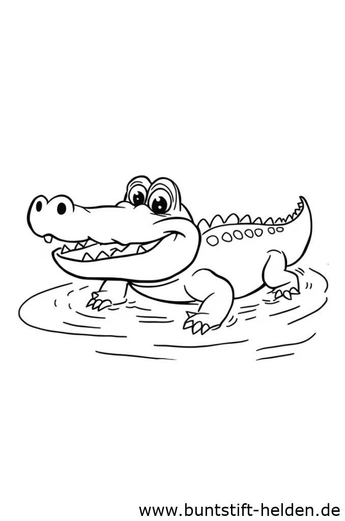 krokodil schwimmt 1