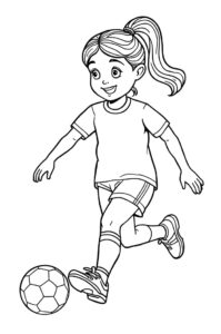 Mädchen Spielt Fußball