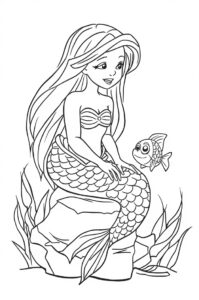 meerjungfrau am felsen da