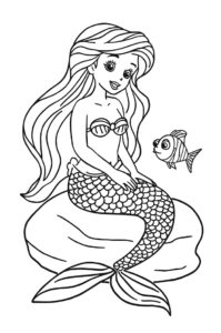 meerjungfrau am felsen da