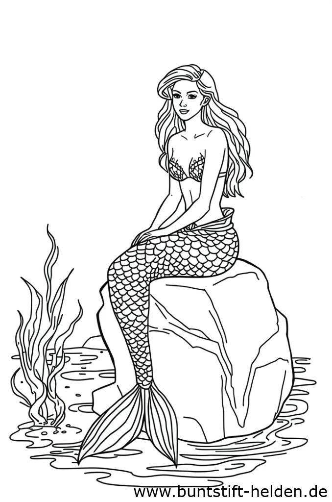 meerjungfrau auf felsen 1