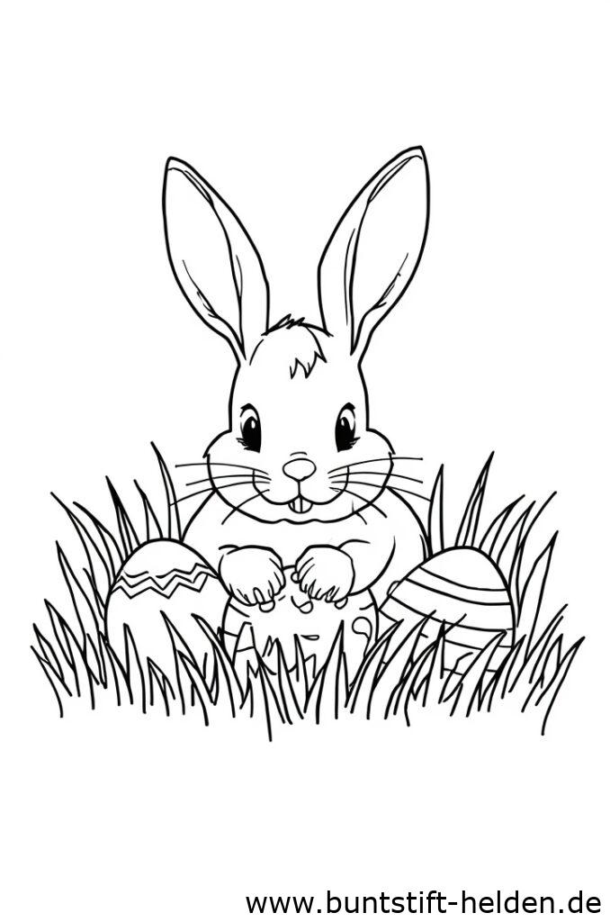 osterhase versteckt eier 1
