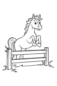 Pferd Springt Über Hindernis