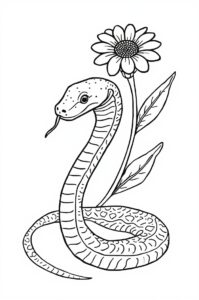 Schlange Mit Blume