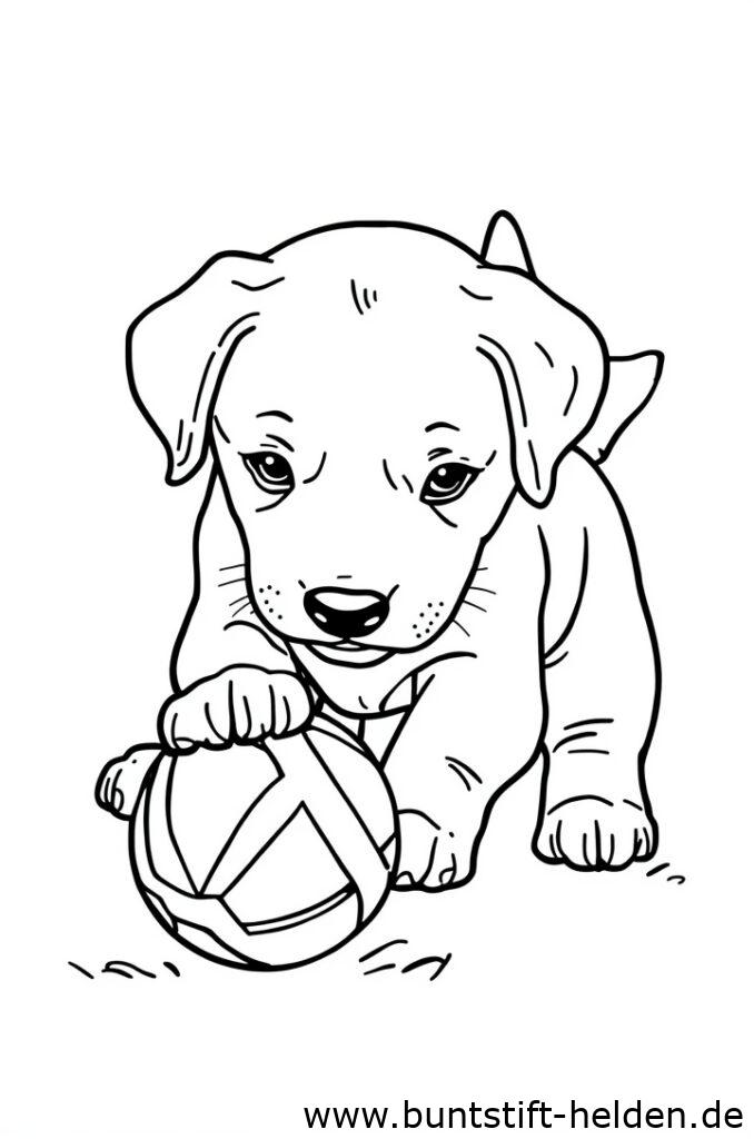 welpe mit ball 2
