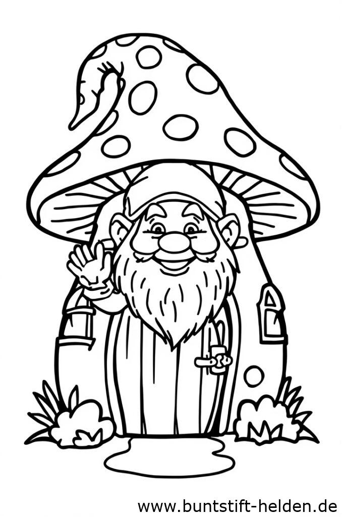 wichtel im pilzhaus da