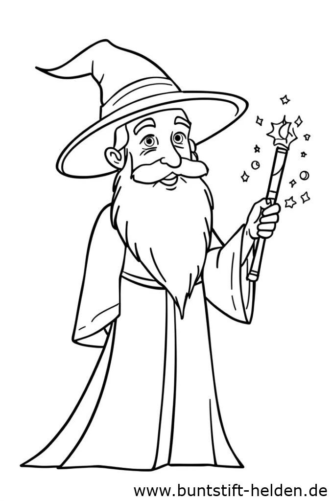 zauberer mit sternenstab da