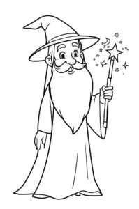 zauberer mit sternenstab da