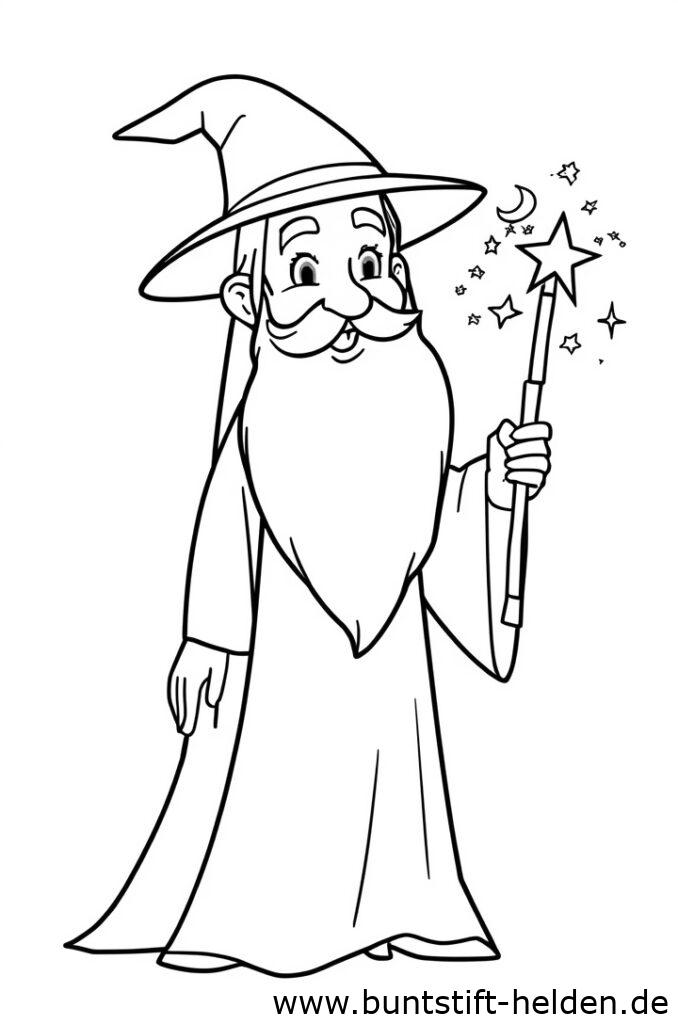 zauberer mit sternenstab da